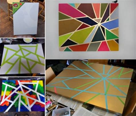 Diy Geometric Painting With Tape Ideas The Whoot