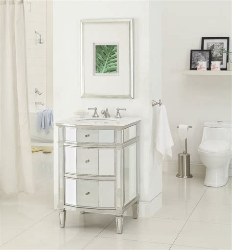 As always we offer free shipping! Adelina 26 inch Mirrored Bathroom Vanity, Imperial White ...