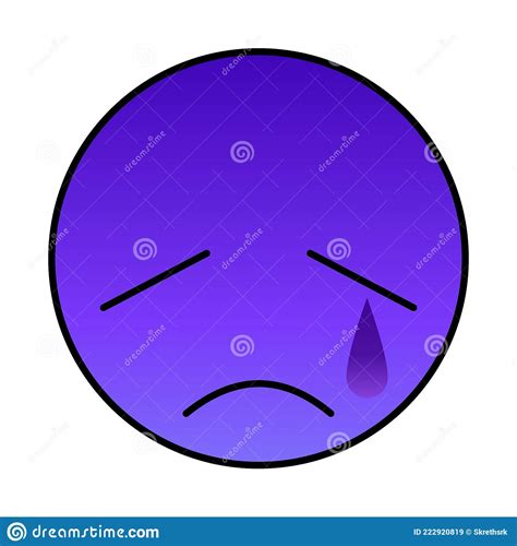 Sad Face In Purple With Teardrop 06 Stock Vector Illustration Of