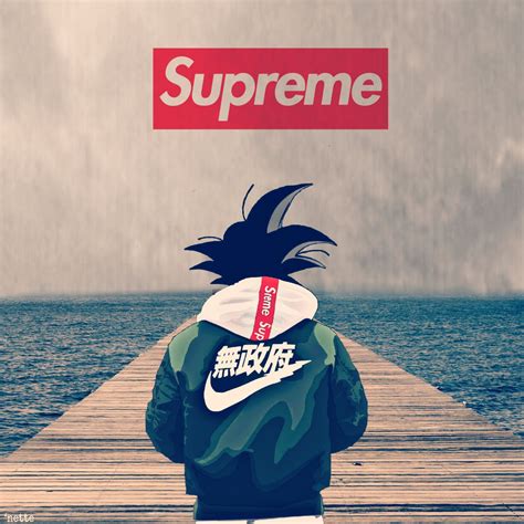 Freetoedit Supreme Goku Supremewallpaper Nike Fire Remixit