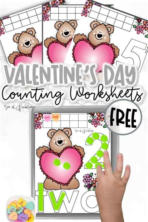Valentine Counting To Ten Worksheets