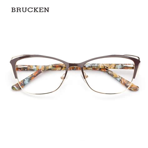 brucken brand metal women fashion cat eye eyeglasses frame optical glasse frames retro