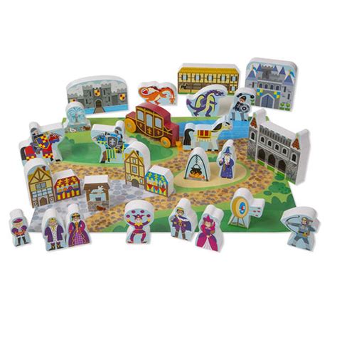 Melissa And Doug Wooden Castle 32 Piece Play Set New Toys Kids Fun