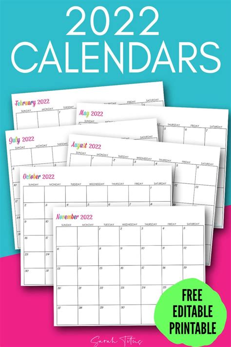 2022 Free Editable Calendar Australia Free Editable Printable