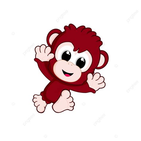 Mono Rojo Animales Niños Animales De Dibujos Animados Png Monito