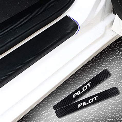 For Honda Pilot Door Sill Protector Reflective 4d Carbon Fiber Sticker