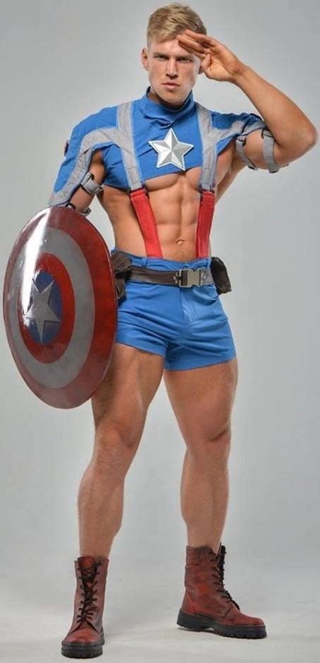 Male Cosplay Russian Models Captain America Superhero Hot Fictional Characters Halloween