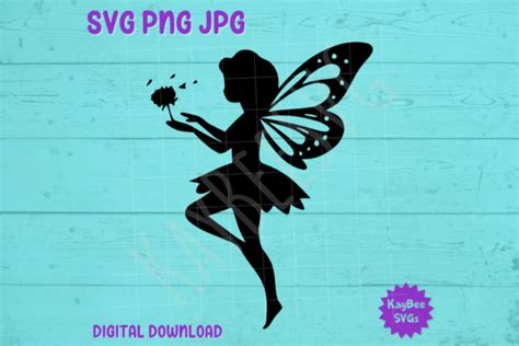 Fairy With Dandelion Flower Svg Png  Graphic By Kaybeesvgs
