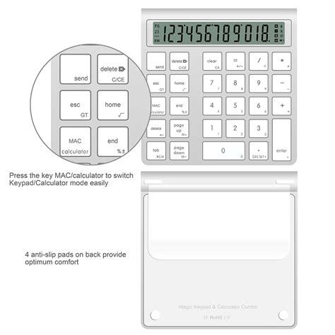 Cateck Aluminum Wireless Keypad With Calculator Function Buy