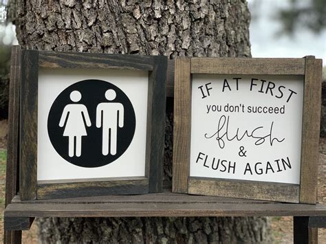 Funny Bathroom Decor Signs Small Wood Signs Home Decor In 2020