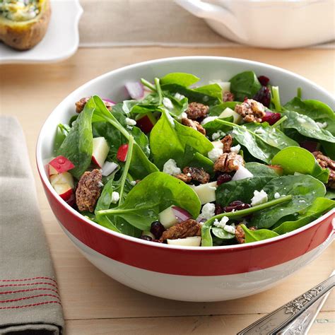 Spinach Apple And Pecan Salad Recipe Taste Of Home