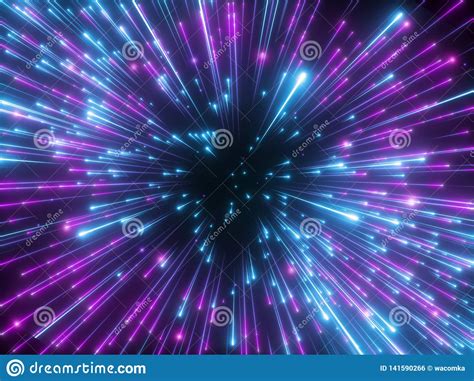 3d Render Purple Fireworks Big Bang Galaxy Abstract Cosmic