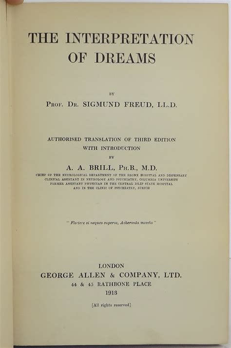 The Interpretation Of Dreams Sigmund Freud First