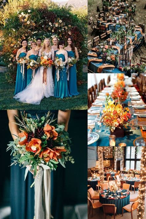 20 Dark Teal And Rust Orange Wedding Color Ideas For Fall Wedding