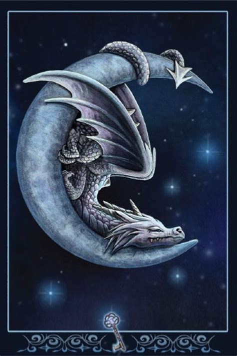 Cute Magical Dragon Taking A Nap On A Crescent Moon Illustrated By