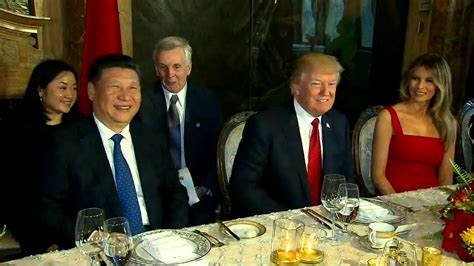 President Trump At Mar A Lago Dinner Table With Chinese President Xi
