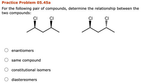 Solved For The Following Pair Of Compounds Determine The