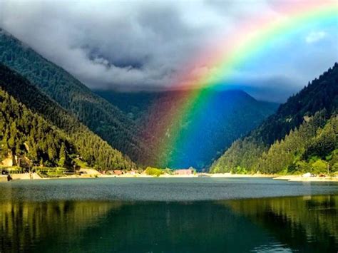 533355 Landscape Photography Nature Mountains Rainbows River Lake