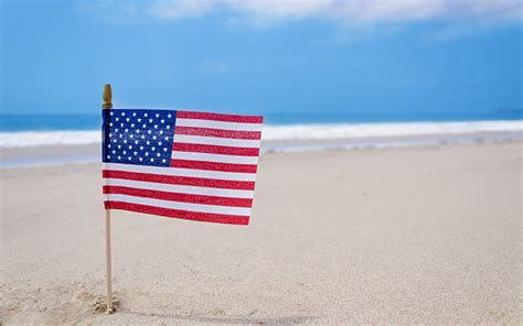 Beach American Flag Stock Photos Pictures And Royalty Free Images Istock