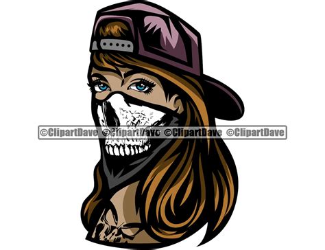 Sexy Woman Tattoo Backwards Hat Bandanna Skull Face Mask Svg Etsy