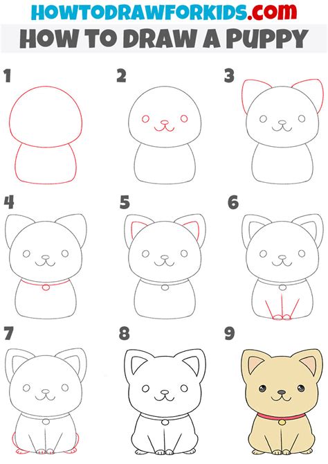 How To Draw A Puppy Step By Step Easy Drawing Tutorial For Kids