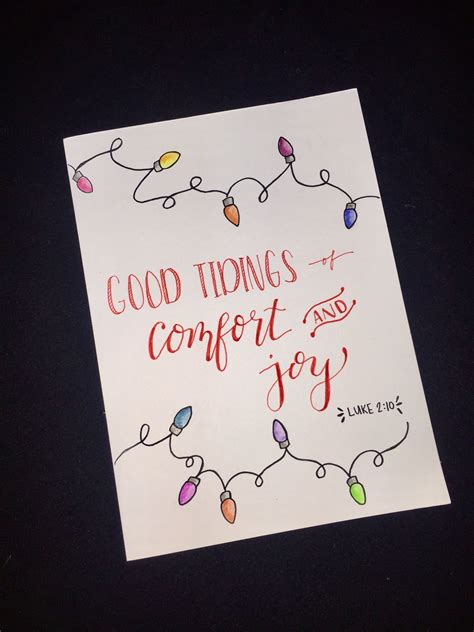 20% off with code xmasjuly2021. Simple hand drawn / colored pencil lights + calligraphy diy Christmas cards | Calligraphy ...