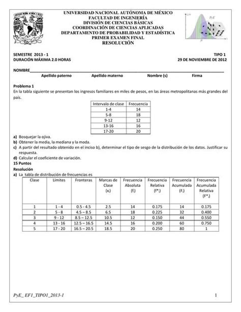 Examen De Probabilidad Y Estadística Apuntesdeingenieria Udocz