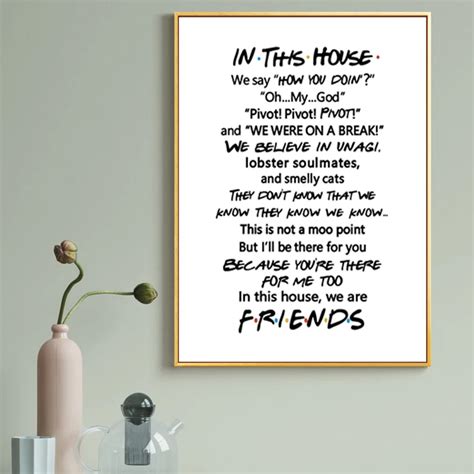 Friends Tv Show Poster Quotes Canvas Art Print Painting Central Perk Poster Friends Design Wall