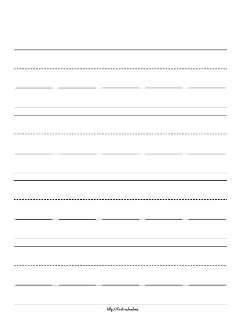 Writing Paper Preschool Handwriting With Character Spacers