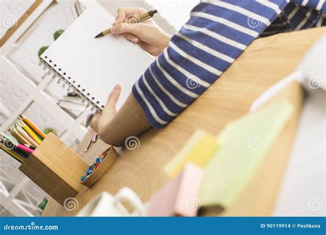Woman Writing In Diary Stock Photo Image Of Notepad