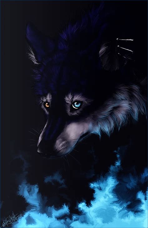 Probably not but will that stop me? +artist White Spirt Wolf | Blue Fire :. by WhiteSpiritWolf | Anime wolf, Fantasy wolf, Furry art