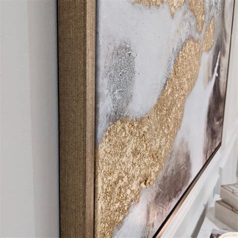 Decadence Large Gold And Taupe Abstract Wall Art