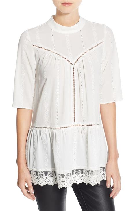 Leith Lace Hem Peasant Tunic Nordstrom