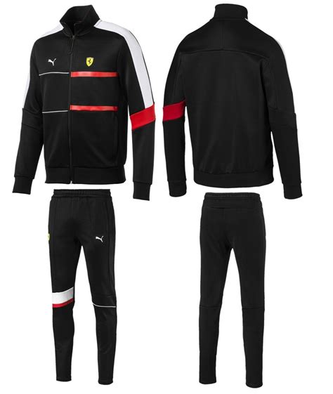 1 color scuderia ferrari race statement woven men's jacket. MEN'S PUMA Scuderia Ferrari T7 Track Jacket + Pants Tracksuit Gym Wear Black | Tracksuit, Mens ...