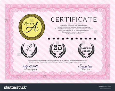 Pink Diploma Template Or Certificate Template Royalty Free Stock