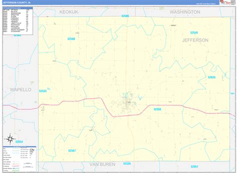 Jefferson County Ia 5 Digit Zip Code Maps Basic