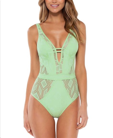 Becca Colorplay Crochet Plunge One Piece Swimsuit And Reviews Swimsuits