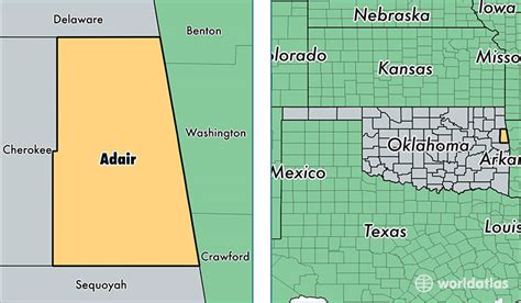 Adair County Oklahoma Map Of Adair County Ok Where Is Adair County