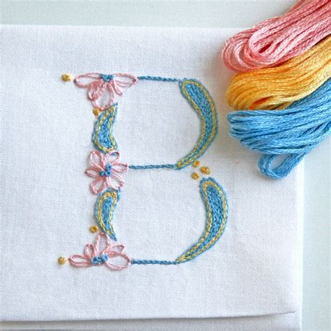 DIY Pdf Crewel Embroidery Pattern Monogram B is for Baby - Etsy ...