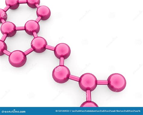 Pink Molecule Concept Rendered On White Stock Illustration