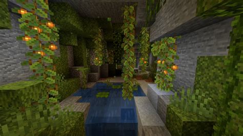 Minecraft Java Edition Snapshot 21w10a Adds Lush Caves Biome From