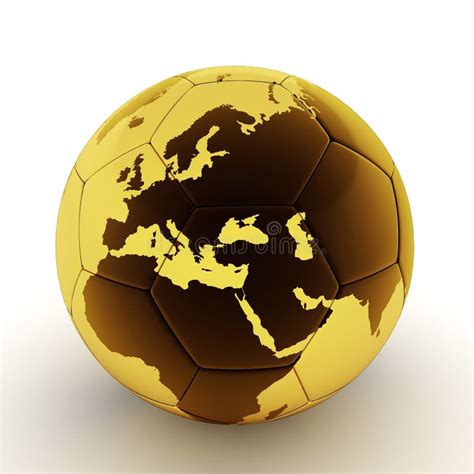 Gold Soccer Ball With World Map Stock Illustration Image 20929664