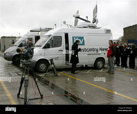 Outside Broadcast Vans Are Seen At The Royal Navy Base At Davenport