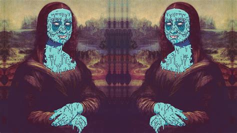 Download Mona Lisa Blue Grime Wallpaper