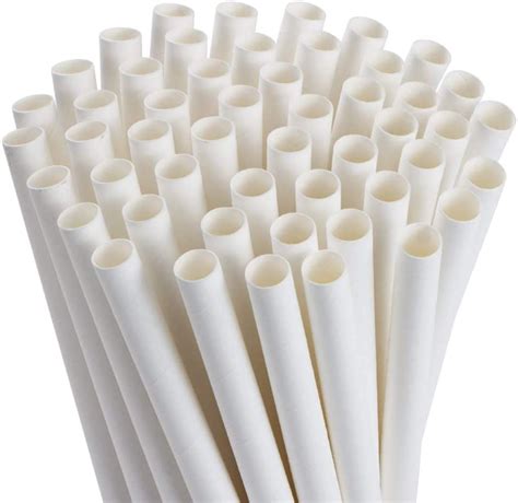 Go Green 100pcs Paper Straws Colossal Disposable Eco Friendly 12mm 10