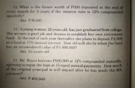 12 What Is The Future Worth Of P600 Deposited At The Solvedlib