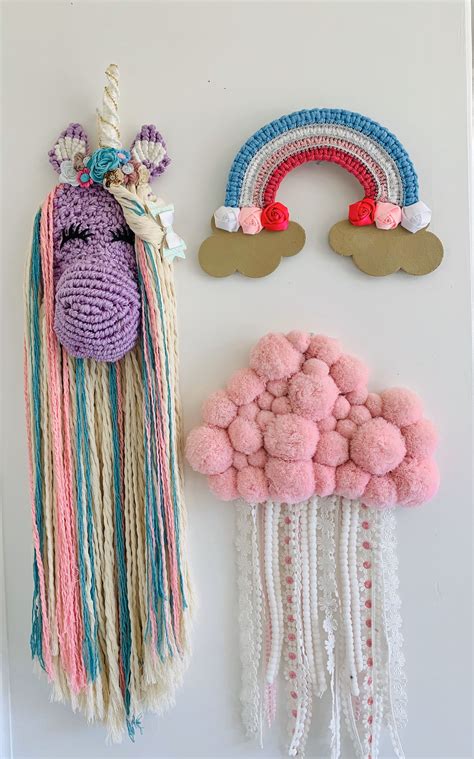 Excited To Share This Item From My Etsy Shop Macrame Unicorn Wall