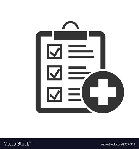 Medical Report Black Icon On White Background Vector Image