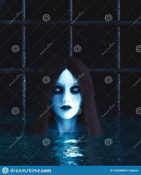 Ghost Woman In The Water Stock Illustration Illustration Of Creepy