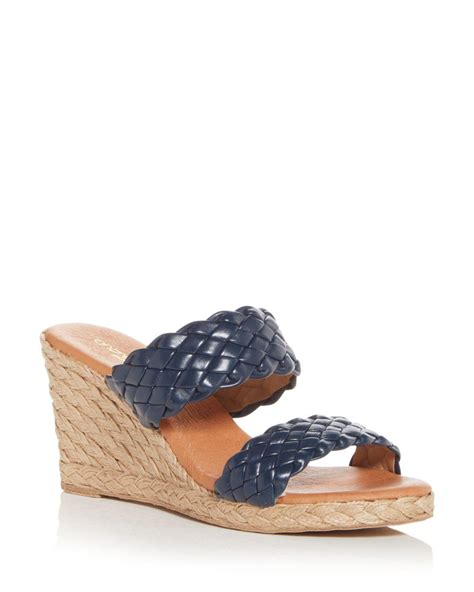 Andre Assous Aria Espadrille Wedge Sandals In Blue Lyst